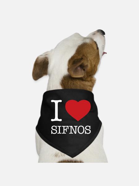 I LOVE SIFNOS - Dog Bandana - black - Front