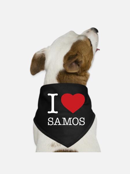 I LOVE SAMOS - Dog Bandana - black - Front