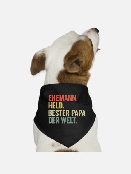 Bester Papa der Welt - Hunde-Bandana - Schwarz - Vorne