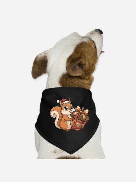 Cadeau d’écureuil Winter Joy - Bandana pour chien - noir - Devant
