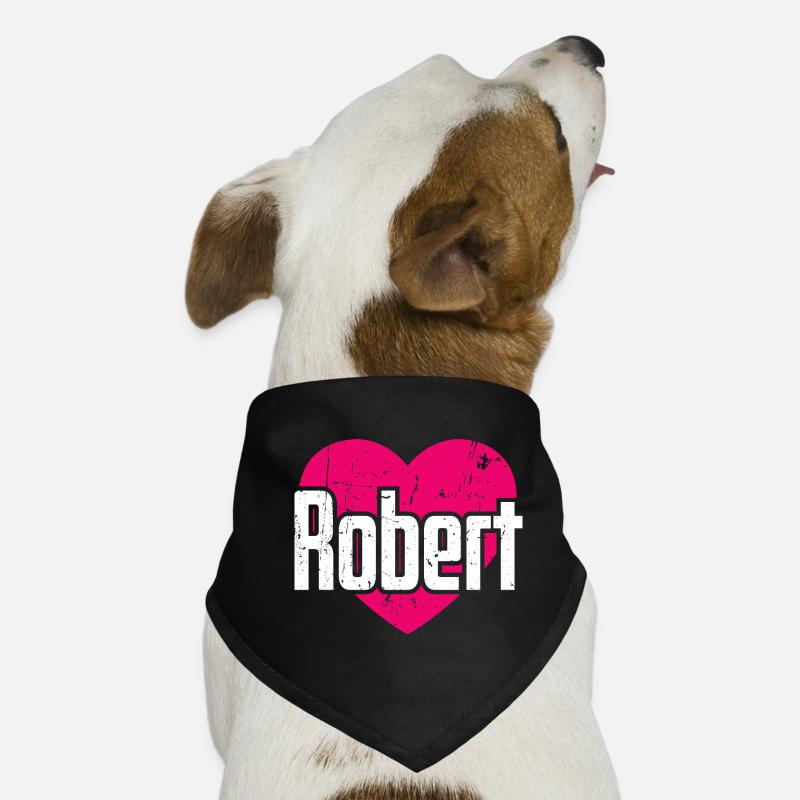 J’aime Robert Pink Heart J’aime Robert Bandana pour chien