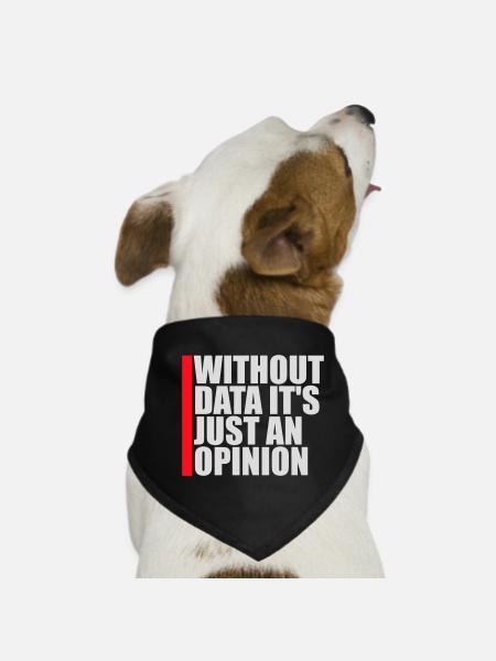 Without Data It's Just An Opinion Statistik Nerd - Hunde-Bandana - Schwarz - Vorne