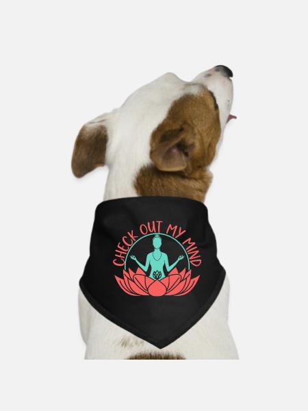 Yoga Check Out My Mind Funny Yoga - Dog Bandana - black - Front