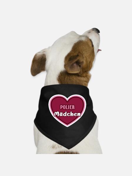 Polier Mädchen Poliermädchen Frauen Polierin - Hunde-Bandana - Schwarz - Vorne