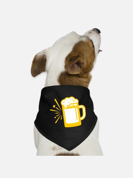 Chope à bière - Bandana pour chien - noir - Devant