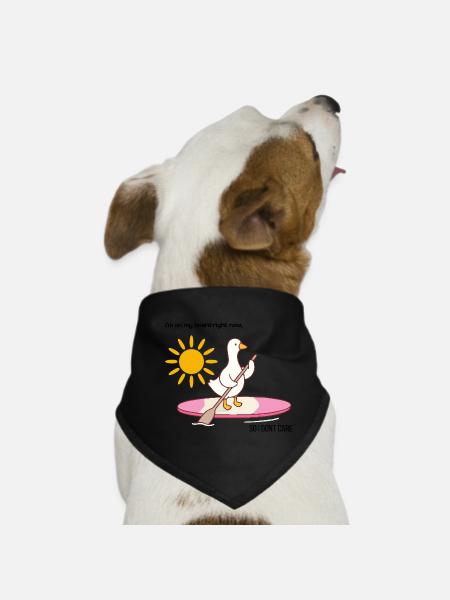 Canard au paddle debout - Bandana pour chien - noir - Devant