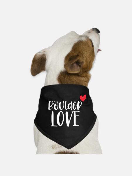 Klettern Bouldern Boulder Liebe Berge Geschenk - Hunde-Bandana - Schwarz - Vorne