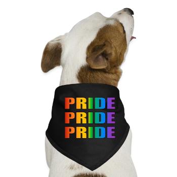 Pride Pride Pride LGBTQ Gay Pride Regenbogen - Hunde-Bandana - Schwarz - Vorne