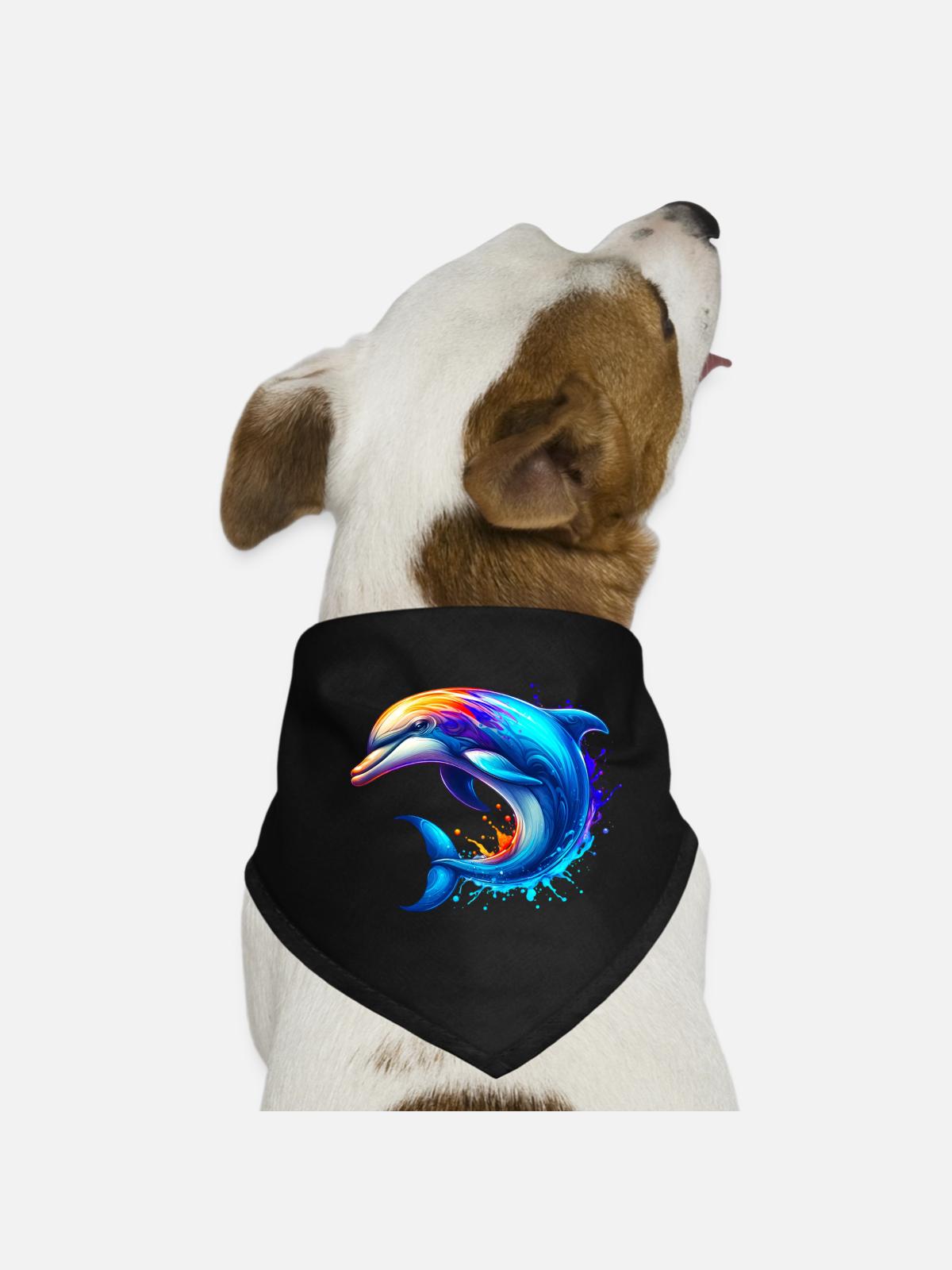 Delfin - Hunde-Bandana - Schwarz - Vorne