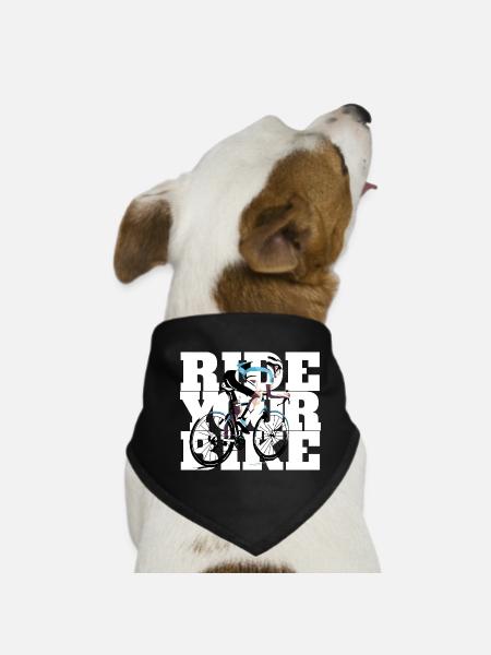 Faites du vélo - pour tous ceux qui aiment le vélo - Bandana pour chien - noir - Devant