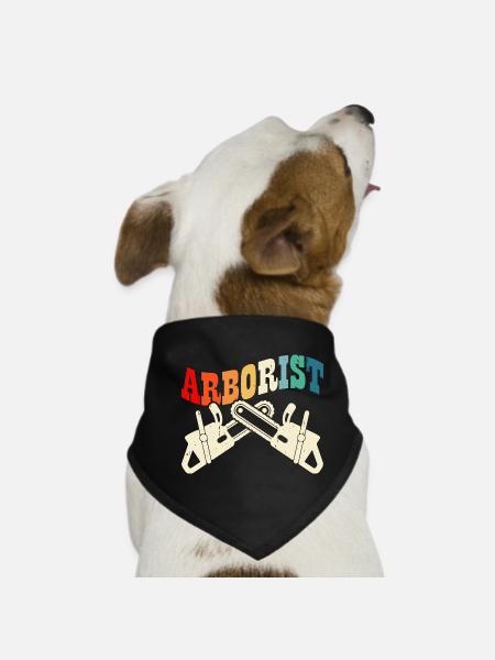 Arborist Woodworker Woodworker Gift - Dog Bandana - black - Front