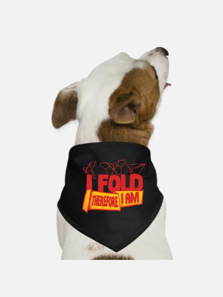 Origami I Fold Therefore I Am - Hunde-Bandana - Schwarz - Vorne