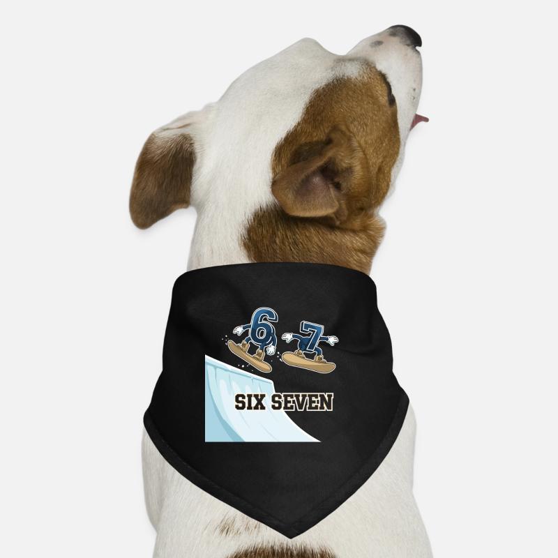 67 Six Seven Meme Snowboarding Lustig  Hunde-Bandana