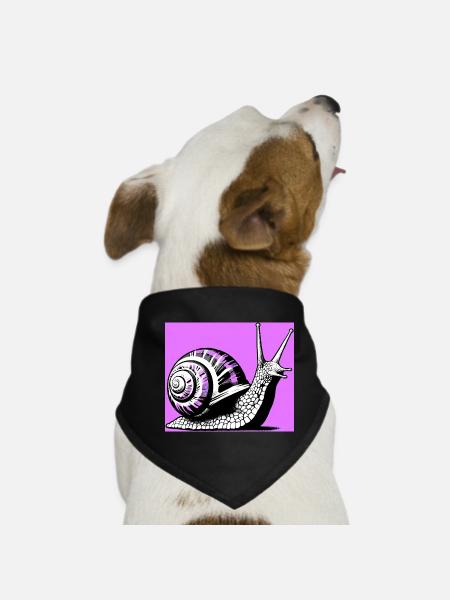 Snail - Dog Bandana - black - Front