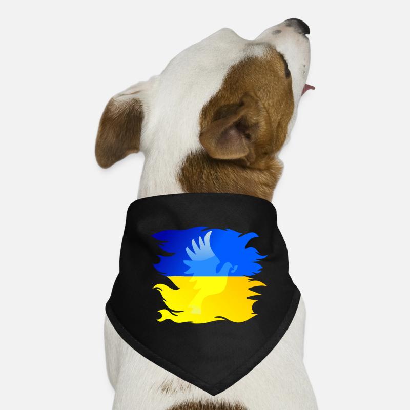 Drapeau de l’Ukraine avec colombe de la paix Bandana pour chien