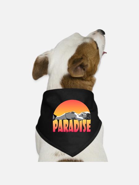 Sunset Beach Girl Beachwear Design - Dog Bandana - black - Front
