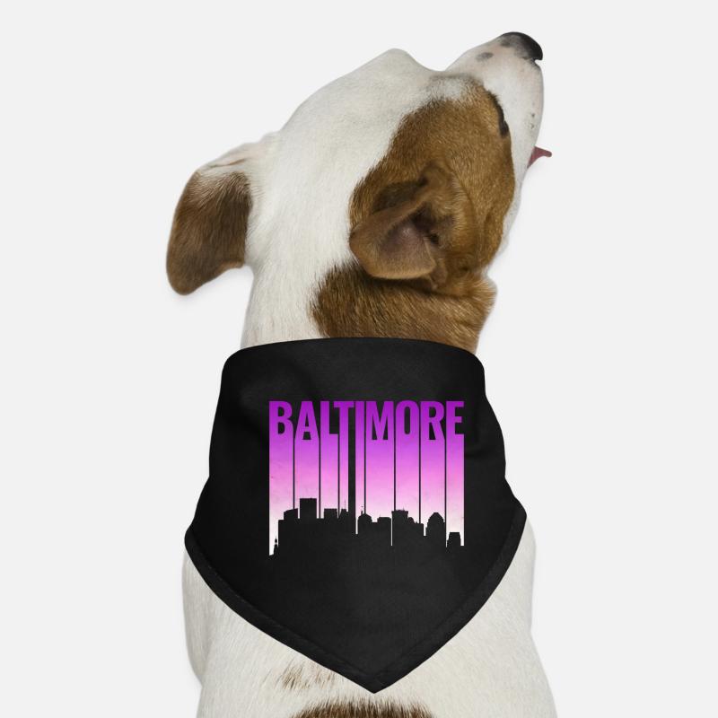 Baltimore Skyline Gradient Hunde-Bandana