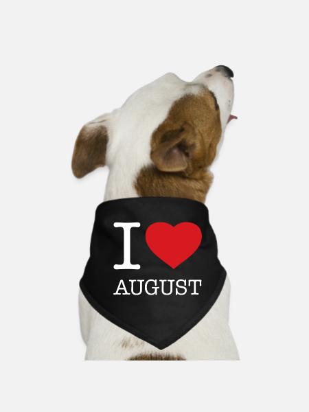 I LOVE AUGUST - Dog Bandana - black - Front