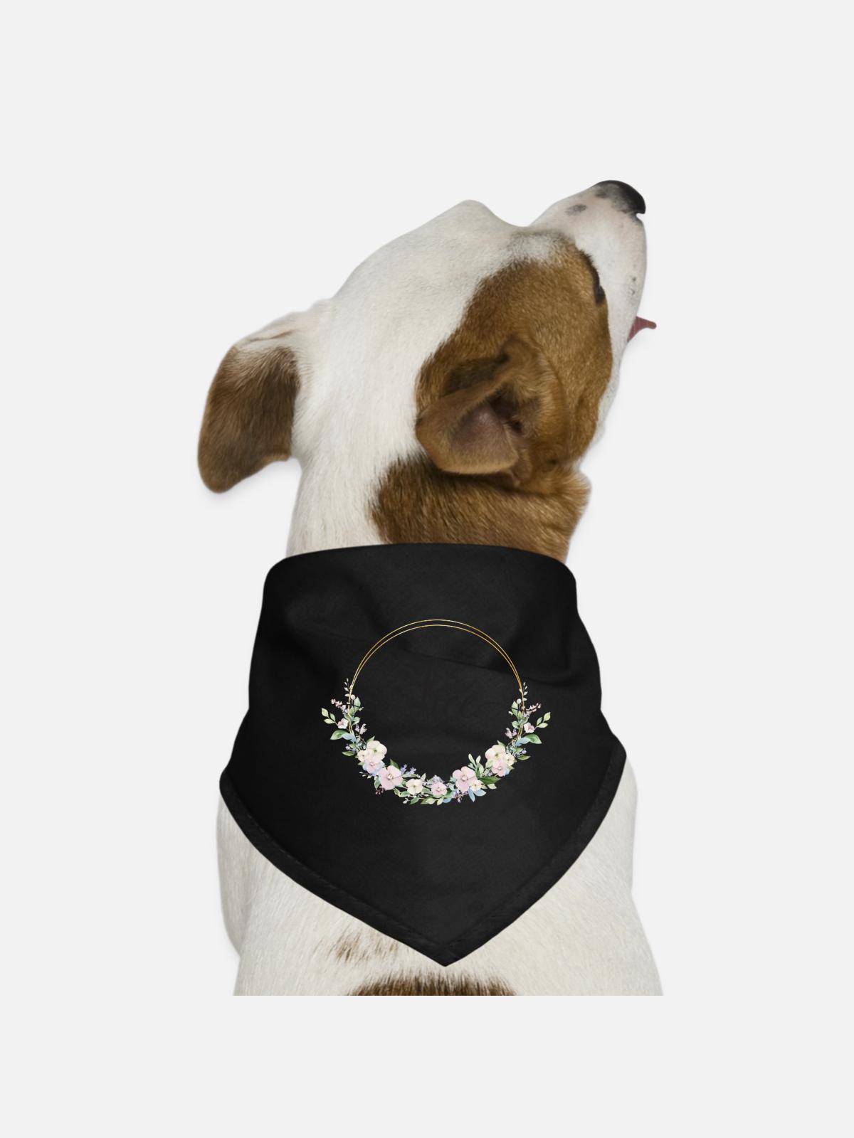 Alice! Name: Floral - Dog Bandana - black - Front