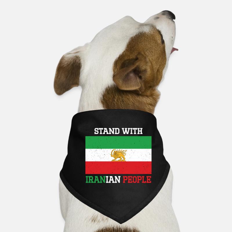 Stand With Iranian People Emblem Dog Bandana