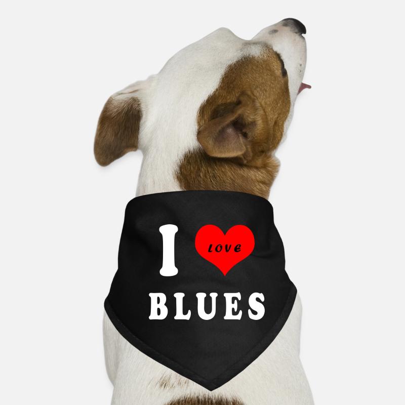 I love blues Dog Bandana