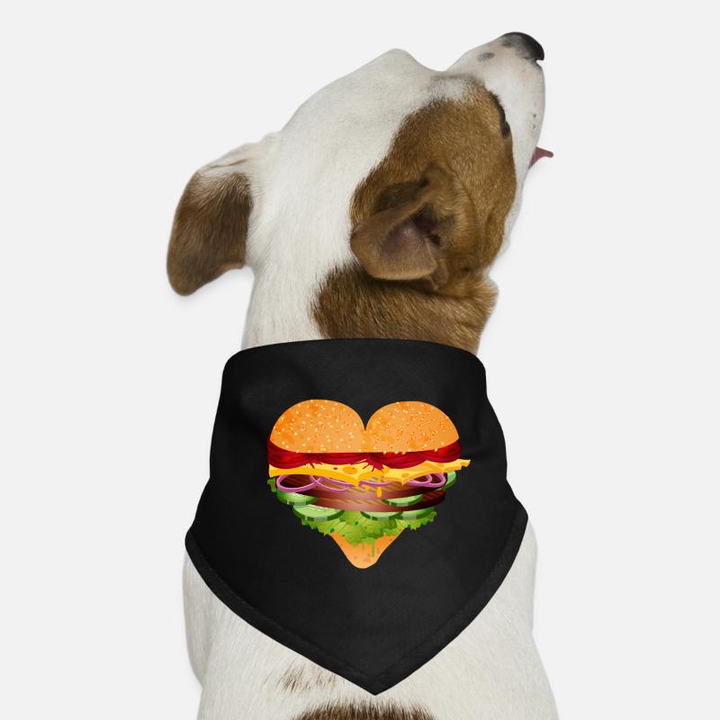gefülltes Burger Brötchen in Herz Form Variation Hunde-Bandana