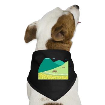 Frühling in Jeju, Rapsfeldern und Hallasan - Hunde-Bandana - Schwarz - Vorne
