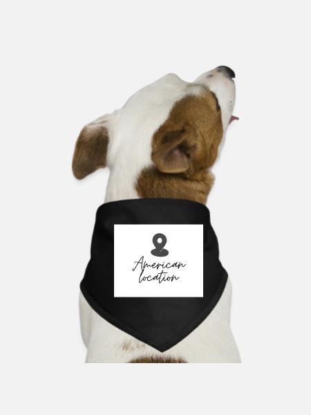 Amerikanischer Standort Pin - Hunde-Bandana - Schwarz
