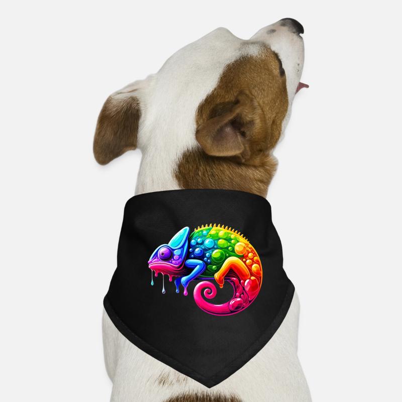 Chamäleon - Hunde-Bandana - Schwarz