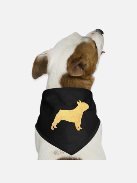Pug Gold Dog Animal Love Deluxe Dog Wauwau Woof - Dog Bandana - black - Front