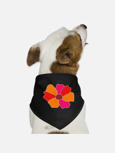 Flower - Hunde-Bandana - Schwarz - Vorne