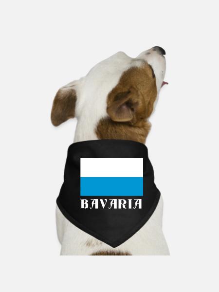 Bavaria Flag with Gothic Text - Dog Bandana - black - Front