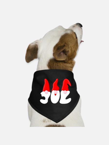 Santa – Christmas - Dog Bandana - black - Front