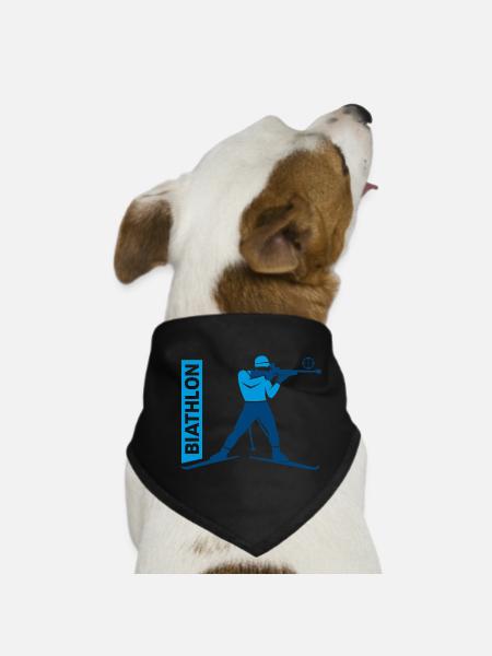Biathlon Passion Liebhaber Geschenk - Hunde-Bandana - Schwarz - Vorne