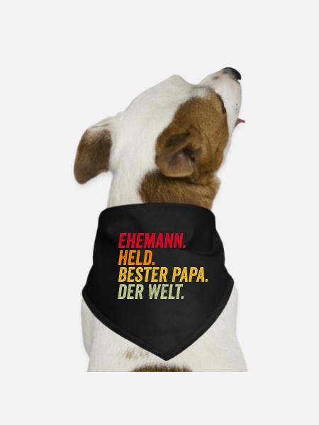Ehemann Bester Papa Vatertag lustig - Hunde-Bandana - Schwarz - Vorne
