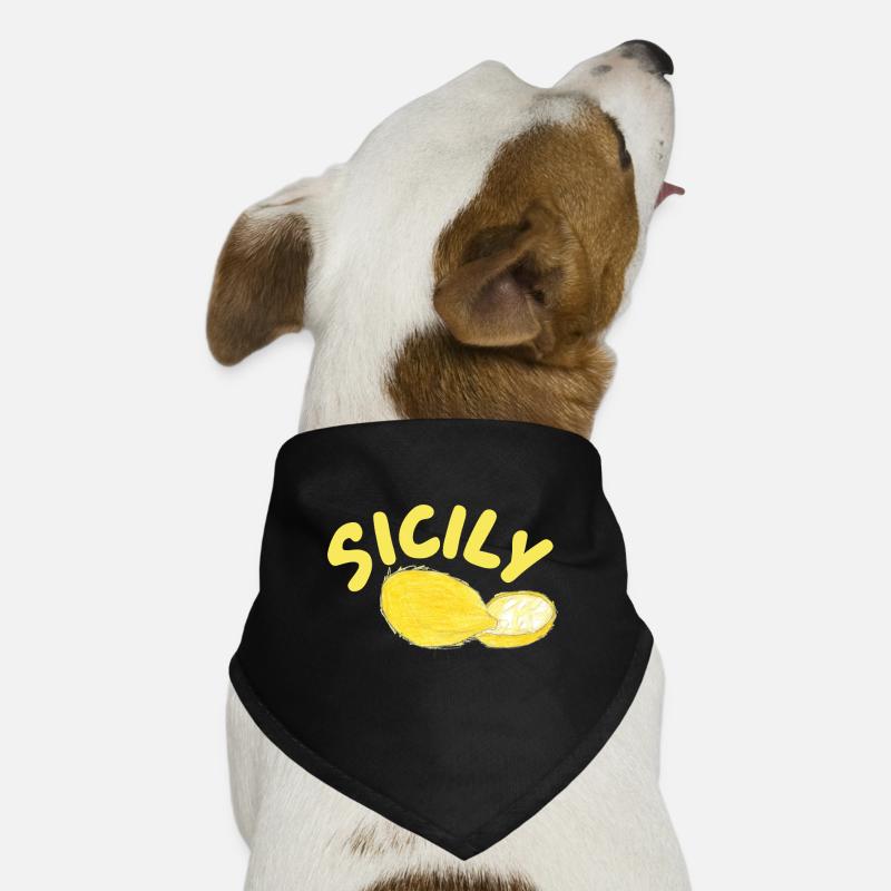 Illustration des citrons de Sicile - Sicile Bandana pour chien
