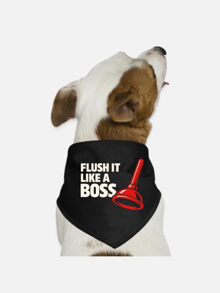 Rinse It Like a Chef | Plumber Humor - Dog Bandana - black - Front