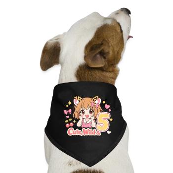 Cute Wild Mädchen Leopardenlook Mit Kirschen - Hunde-Bandana - Schwarz - Vorne
