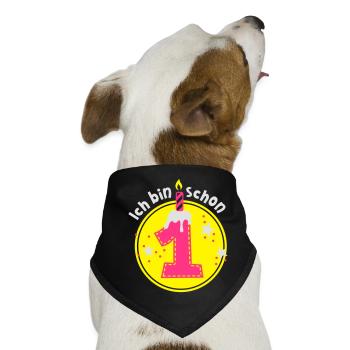 Schon ein Jahr alt - Hunde-Bandana - Schwarz - Vorne