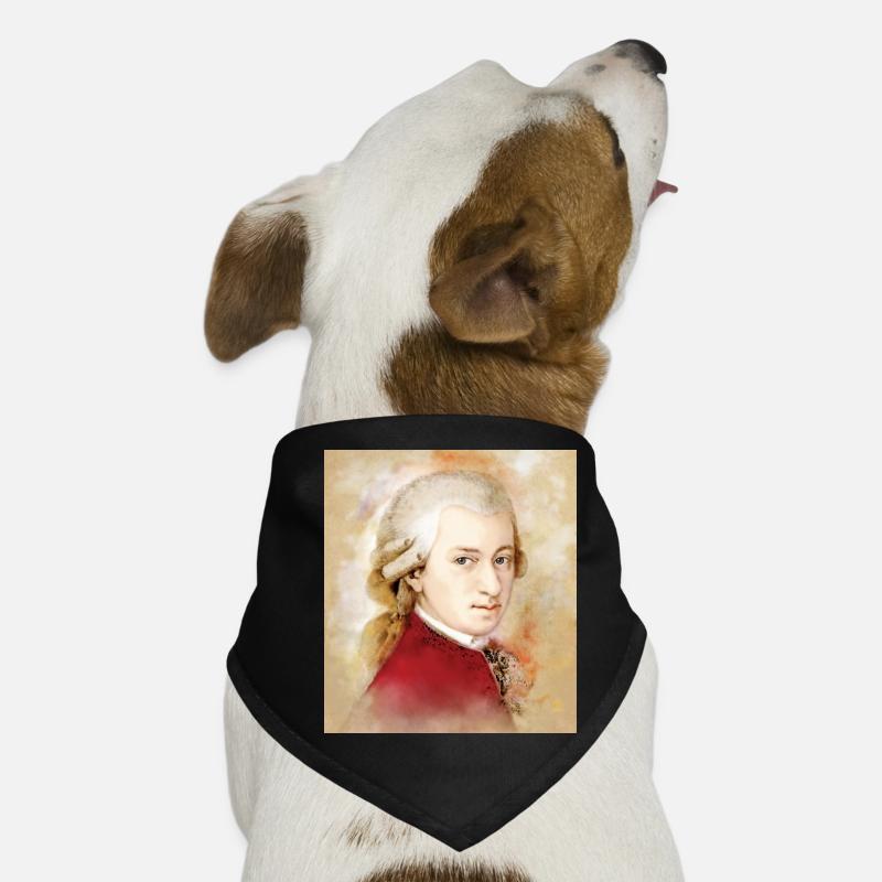 Wolfgang Amadeus Mozart in watercolor style Dog Bandana