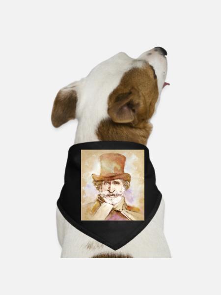 Giuseppe Verdi dans un style aquarelle - Bandana pour chien - noir - Devant