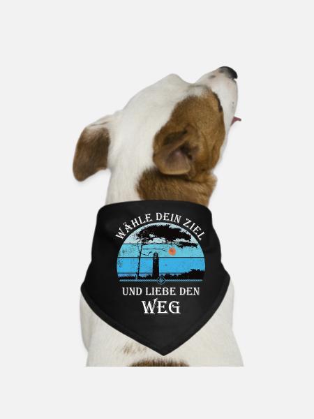 DarssCoast - Ostsee Leuchtturm Wandern Geschenk - Hunde-Bandana - Schwarz - Vorne