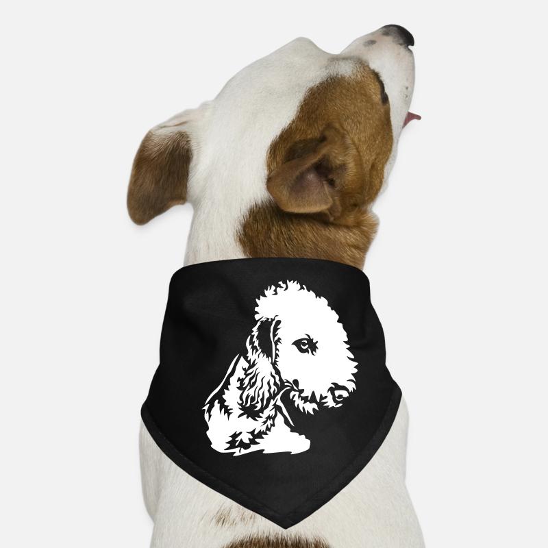 Bedlington Terrier Kopf "Black Edition" Hunde-Bandana