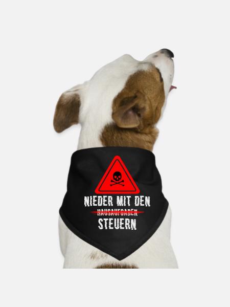 Nieder mit den Steuern - Hunde-Bandana - Schwarz - Vorne