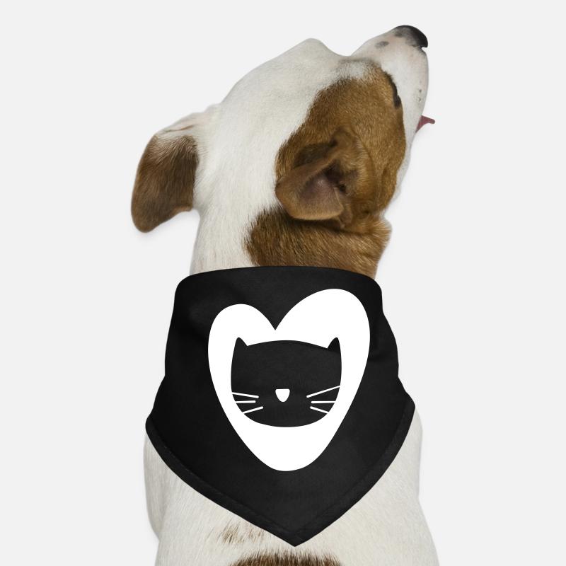 Herz Katzenkopf Katze Vektor Tierliebe Fan Liebe Hunde-Bandana