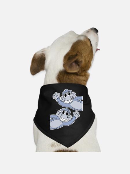 Affe Affen - Hunde-Bandana - Schwarz - Vorne