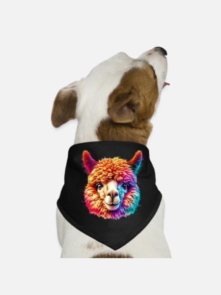 Alpaka - Hunde-Bandana - Schwarz - Vorne
