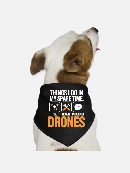 Drones : Discussion sur la réparation de mouches pendant le temps libre - Bandana pour chien - noir