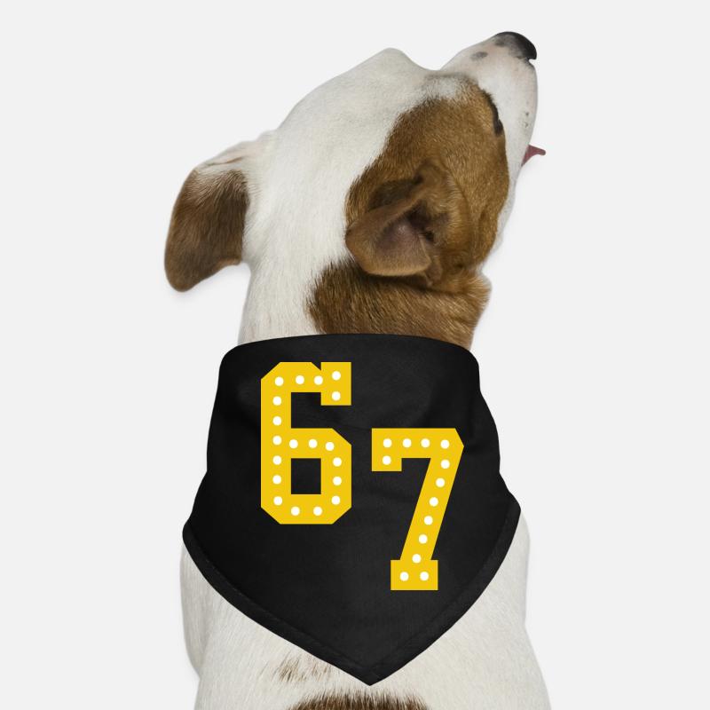 Gelbe Zahlenlichter 6 7 Hunde-Bandana
