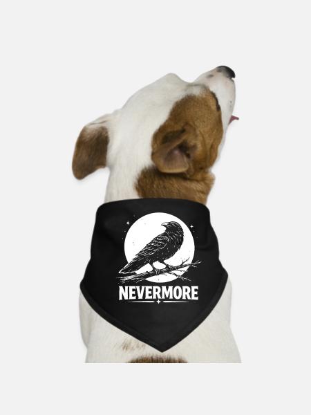Nevermore – Raven in front of the Moon - Dog Bandana - black - Front